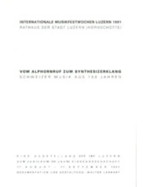 Vom Alphornruf zum